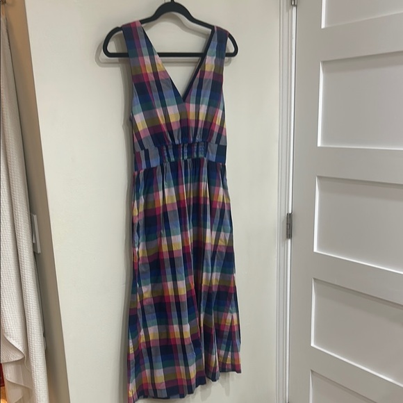 J. Crew Plaid Midi Dress with matching Bucket Hat and Hair tie - Picture 7 of 11